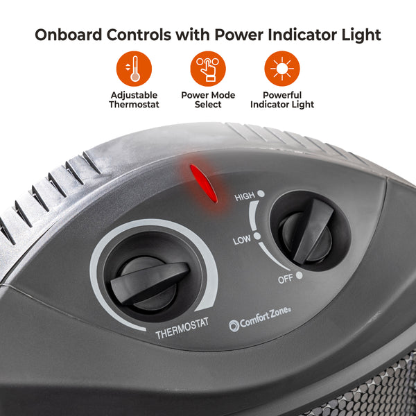 Comfort Zone Fan-Assisted Tower Radiant Quartz Heater