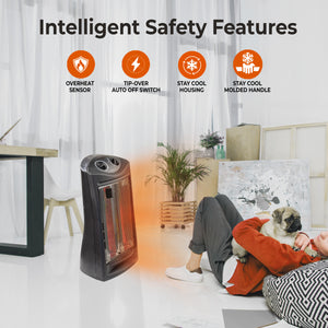 Comfort Zone Fan-Assisted Tower Radiant Quartz Heater