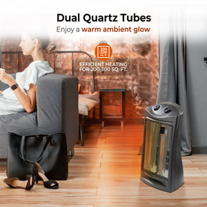 Comfort Zone Fan-Assisted Tower Radiant Quartz Heater