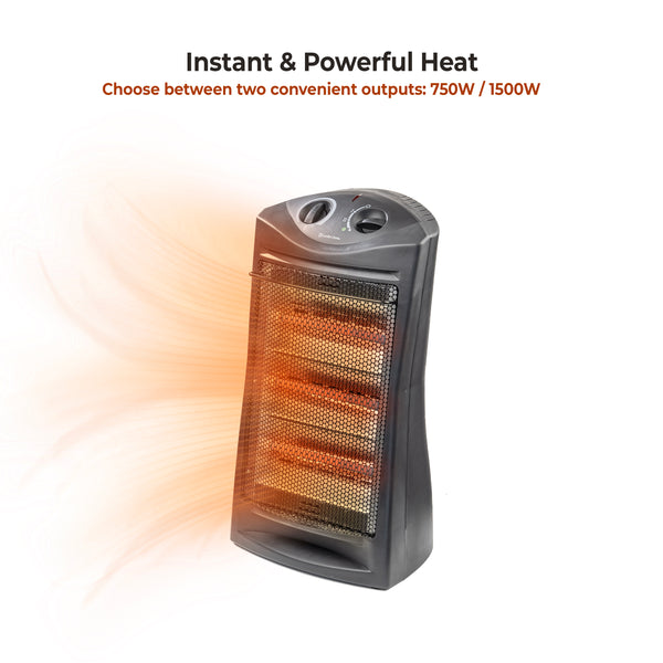 Comfort Zone Radiant Quartz Tower Heater with Adjustable Thermostat