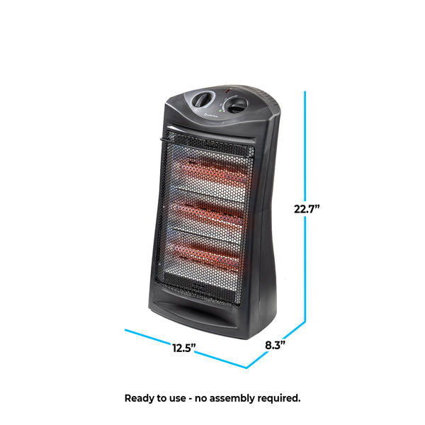 Comfort Zone Radiant Quartz Tower Heater with Adjustable Thermostat