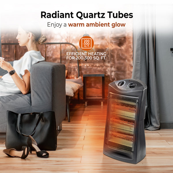 Comfort Zone Radiant Quartz Tower Heater with Adjustable Thermostat