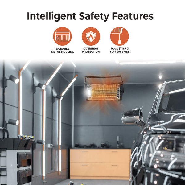 Comfort Zone 1500-Watt Ceiling-Mounted Radiant Quartz Heater