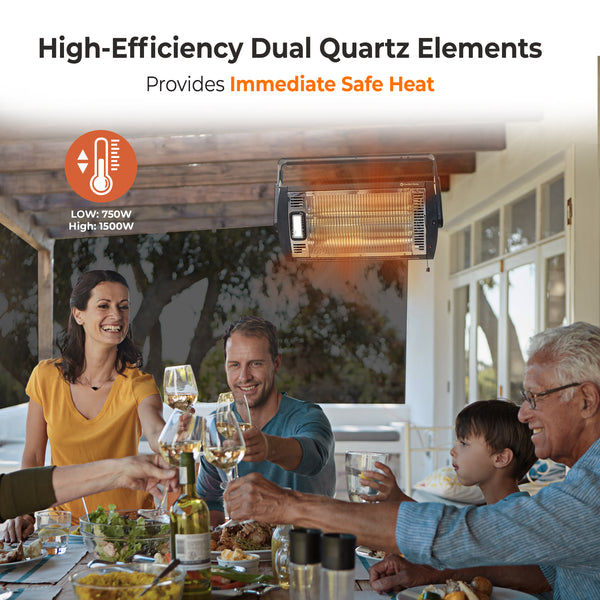 Comfort Zone 1500-Watt Ceiling-Mounted Radiant Quartz Heater