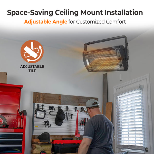 Comfort Zone 1500-Watt Ceiling-Mounted Radiant Quartz Heater