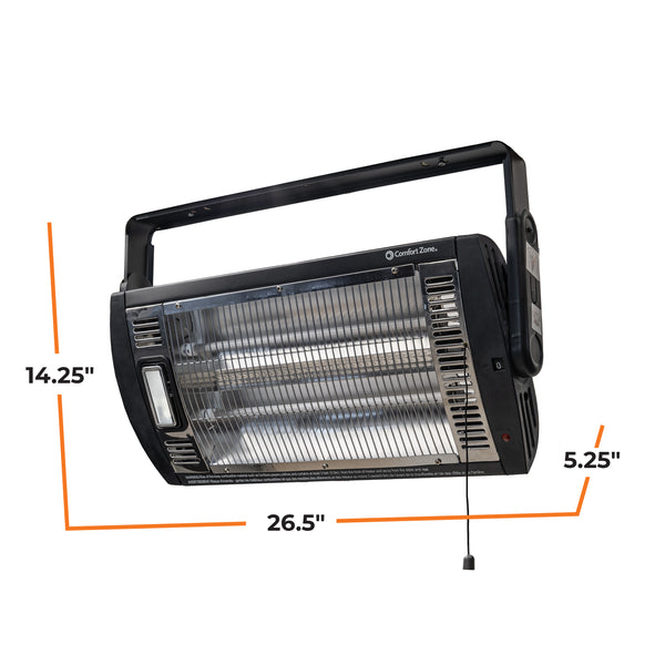 Comfort Zone 1500-Watt Ceiling-Mounted Radiant Quartz Heater