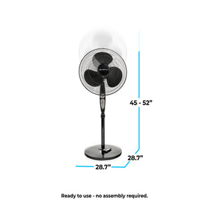 Comfort Zone 18" 3-Speed Oscillating Pedestal Fan with Remote