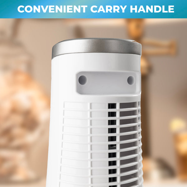 Comfort Zone 12" Oscillating Desktop Tower Fan with Electronic Touch Switches