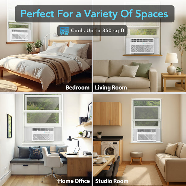 Comfort Zone 8,000-BTU Window-Mounted Smart Wi-Fi Room Air Conditioner with Remote Control