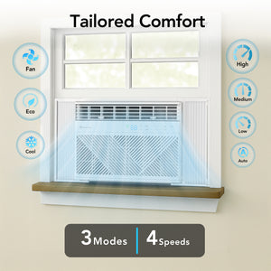 Comfort Zone 12,000-BTU Window-Mounted Smart Wi-Fi Room Air Conditioner with Remote Control