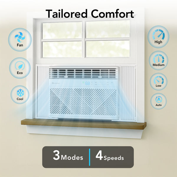 Comfort Zone 12,000-BTU Window-Mounted Smart Wi-Fi Room Air Conditioner with Remote Control