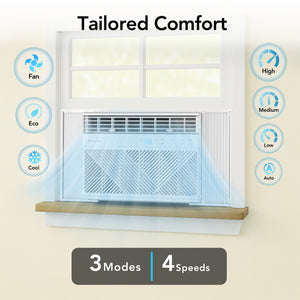 Comfort Zone 8,000-BTU Window-Mounted Smart Wi-Fi Room Air Conditioner with Remote Control
