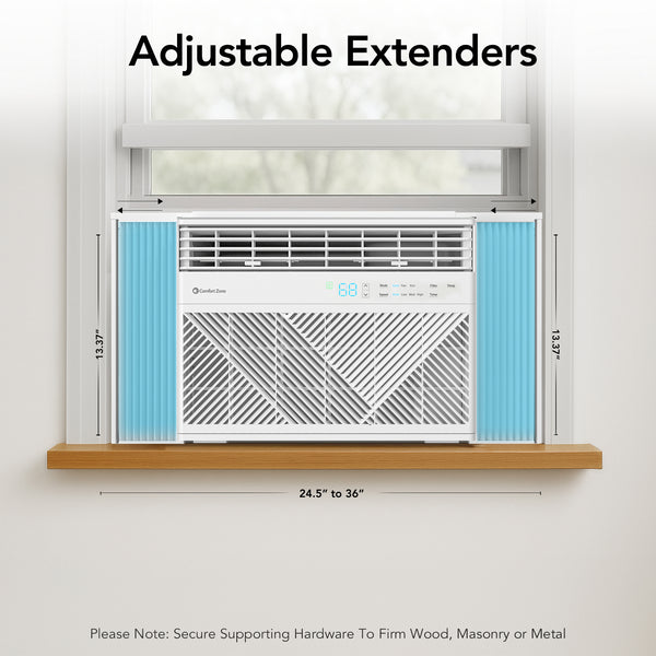 Comfort Zone 8,000-BTU Window-Mounted Smart Wi-Fi Room Air Conditioner with Remote Control