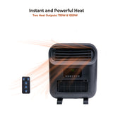 Comfort Zone Slim Line Wall Mount Electric Space Heater with Stand and Remote Control