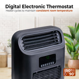 Comfort Zone Slim Line Wall Mount Electric Space Heater with Stand and Remote Control