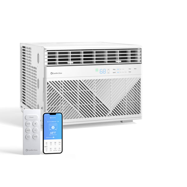 Comfort Zone 12,000-BTU Window-Mounted Smart Wi-Fi Room Air Conditioner with Remote Control
