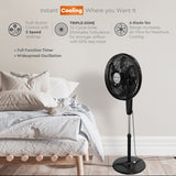 Comfort Zone 18" 3-Speed Powr Curve Oscillating Pedestal Fan in Multiple Color Options