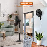 Comfort Zone 18" 3-Speed Powr Curve Oscillating Pedestal Fan in Multiple Color Options