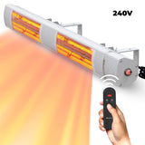 Comfort Zone 240V Outdoor/Indoor Electric Patio Heater with Remote in Silver