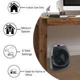 House Fan and Portable Space Heater Combo, Black