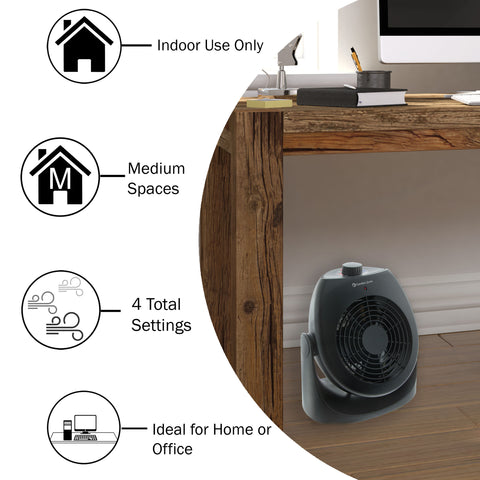 House Fan and Portable Space Heater Combo, Black – Comfort Zone, Mr.  Brands, LLC.