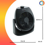 House Fan and Portable Space Heater Combo, Black