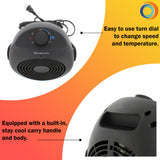 House Fan and Portable Space Heater Combo, Black