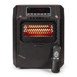 Comfort Zone Electric Digital Quartz Infrared Cabinet Space Heater with Remote Control in Black