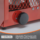 Comfort Zone Portable Fan-Forced Industrial Space Heater in Red