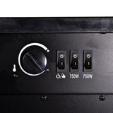 Comfort Zone Electric Fireplace Heater Furnace with LED Simulated Flame in Black