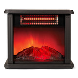 Comfort Zone 700 Watt 2-Heat Setting Desktop Fireplace Heater in Black