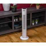 Comfort Zone 31" 3-Speed Oscillating Tower Fan in White