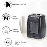 Comfort Zone Energy Save Personal Ceramic Space Heater in Black
