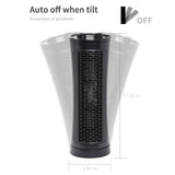 Comfort Zone Ceramic Hourglass Oscillating Heater with Adjustable Thermostat in Black