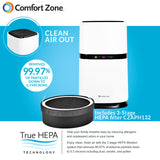 Comfort Zone Compact HEPA Air Purifier with WiFi App Control in White
