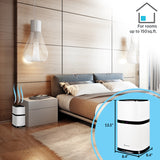 Comfort Zone Compact HEPA Air Purifier with WiFi App Control in White