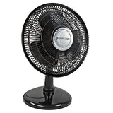 Comfort Zone 12" Oscillating Table Fan with Adjustable Tilt, Black