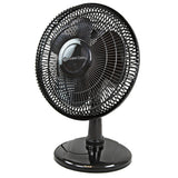 Comfort Zone 12" Oscillating Table Fan with Adjustable Tilt, Black