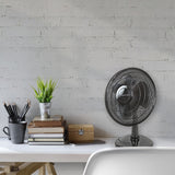 Comfort Zone 12" Oscillating Table Fan with Adjustable Tilt, Black