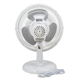 Comfort Zone 12" Oscillating Table Fan with Adjustable Tilt in White