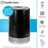 Comfort Zone HEPA Air Purifier with WiFi Control in Black