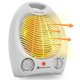 Comfort Zone Fan-Forced Energy-Save Electric Portable Heater with Thermostat in White