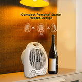Comfort Zone Fan-Forced Energy-Save Electric Portable Heater with Thermostat in White