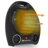 Comfort Zone Fan-Forced Energy-Save Electric Portable Heater with Thermostat in Black