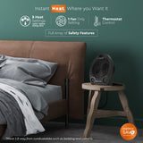 Comfort Zone Fan-Forced Energy-Save Electric Portable Heater with Thermostat in Black