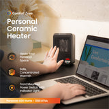 Comfort Zone Personal Ceramic Heater with Energy Save Technology in Black