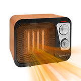 Comfort Zone Retro 1500 Watt Ceramic Heater with Overheat Safety in Black and Tan