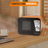 Comfort Zone Retro 1500 Watt Ceramic Heater with Overheat Safety in Black and Tan