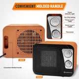 Comfort Zone Retro 1500 Watt Ceramic Heater with Overheat Safety in Black and Tan