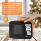 Comfort Zone Retro 1500 Watt Ceramic Heater with Overheat Safety in Black and Tan